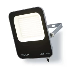 Stanley IK10 Black Mains-powered Cool Daylight LED Without Sensor Slimline Floodlight 11000lm