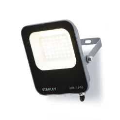 Stanley IK10 Black Mains-powered Cool Daylight LED Without Sensor Slimline Floodlight 3300lm