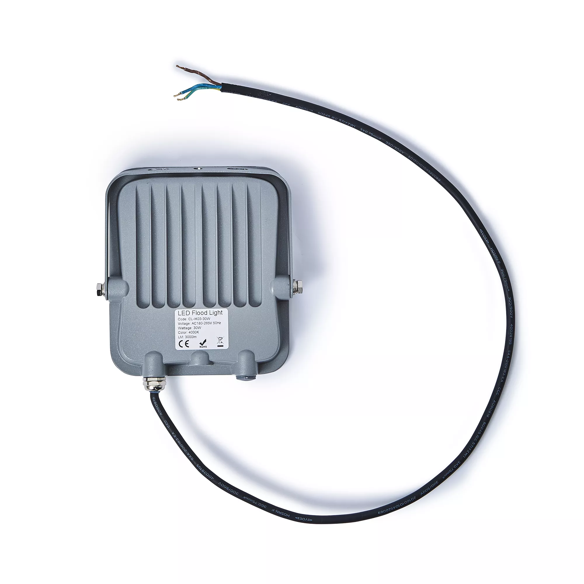 Stanley IK10 Black Mains-powered Cool Daylight LED Without Sensor Slimline Floodlight 3300lm 5 Stanley IK10 Black Mains-powered Cool Daylight LED Without Sensor Slimline Floodlight 3300lm - Image 3