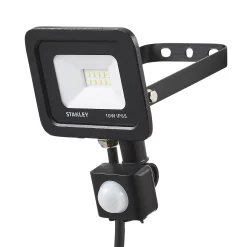 Stanley SXLS343594KBE Black Mains-powered Cool White Outdoor LED PIR Floodlight 800lm