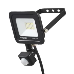 Stanley SXLS343604KBE Black Mains-powered Cool White Outdoor LED PIR Floodlight 1600lm