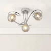 Swirl Spiral Gloss Glass & Steel Silver Effect 3 Lamp Ceiling Light 1 Swirl Spiral Gloss Glass & Steel Silver Effect 3 Lamp Ceiling Light -Professional Electrical Lighting Store swirl spiral gloss glass steel silver effect 3 lamp ceiling light5014838969571 01c bq