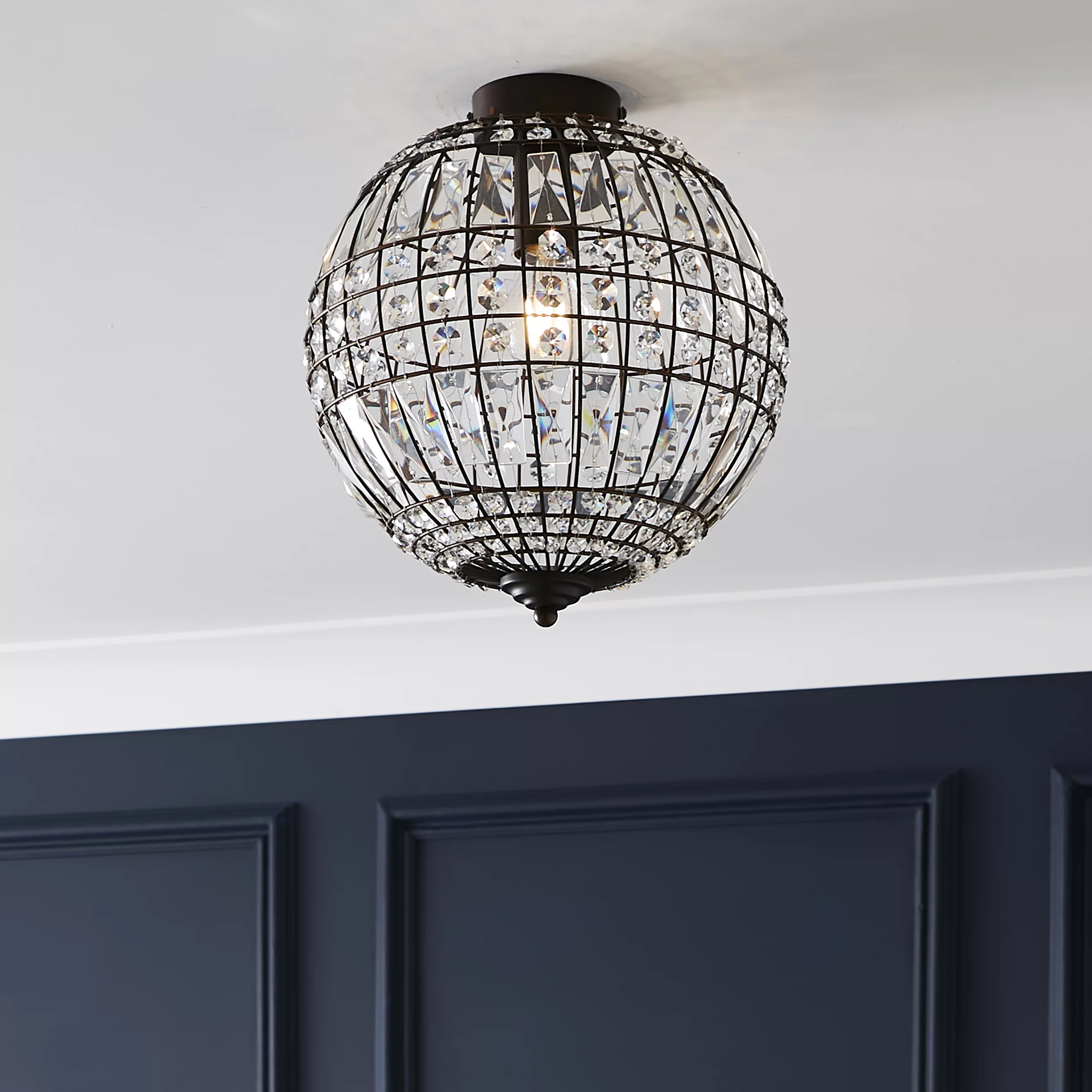 The Lighting Edit Gryphia Crystal Matt Glass & Metal Bronze Effect Ceiling Light 3 The Lighting Edit Gryphia Crystal Matt Glass & Metal Bronze Effect Ceiling Light