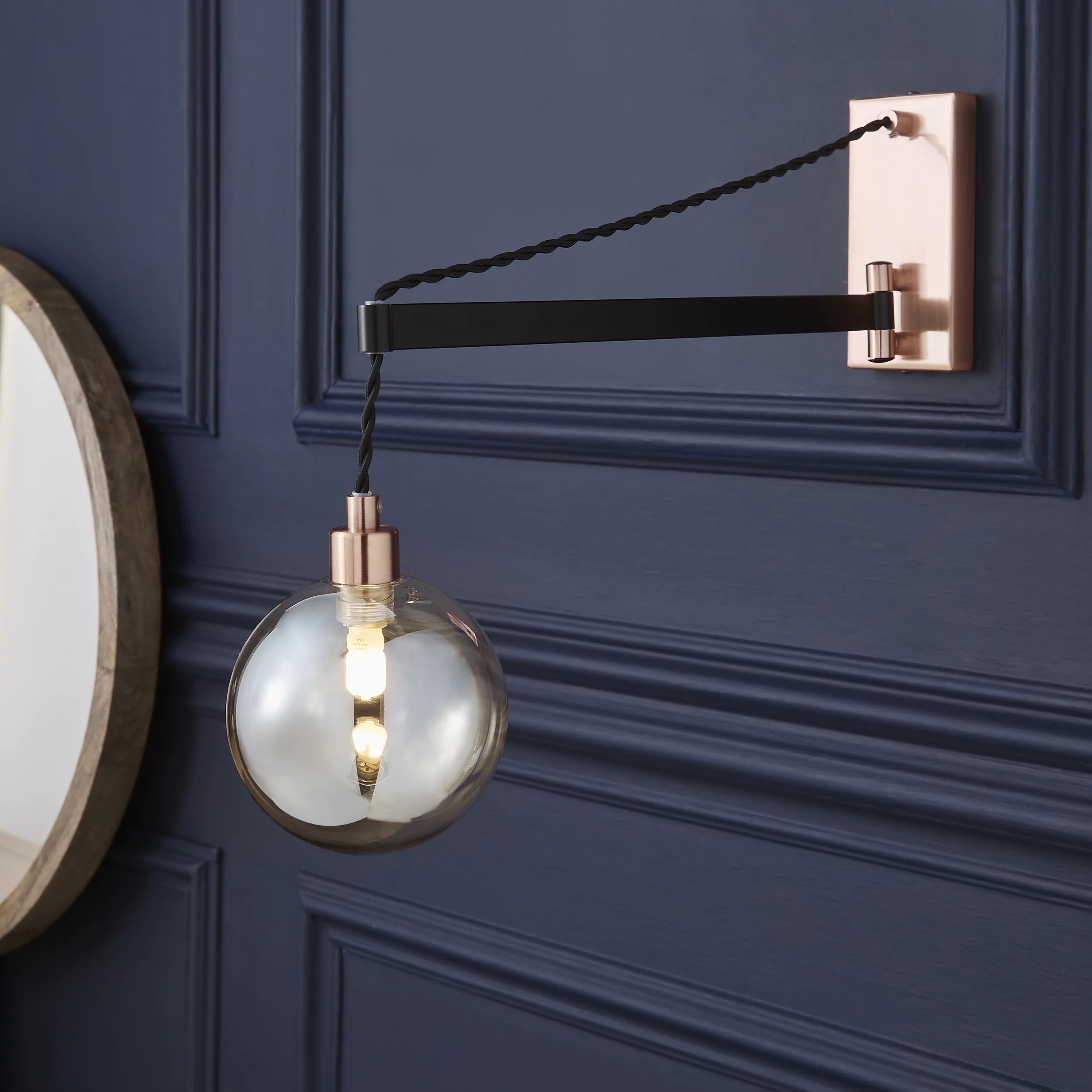 The Lighting Edit Hymn Matt Black Copper Effect Wired Wall Light 3 The Lighting Edit Hymn Matt Black Copper Effect Wired Wall Light