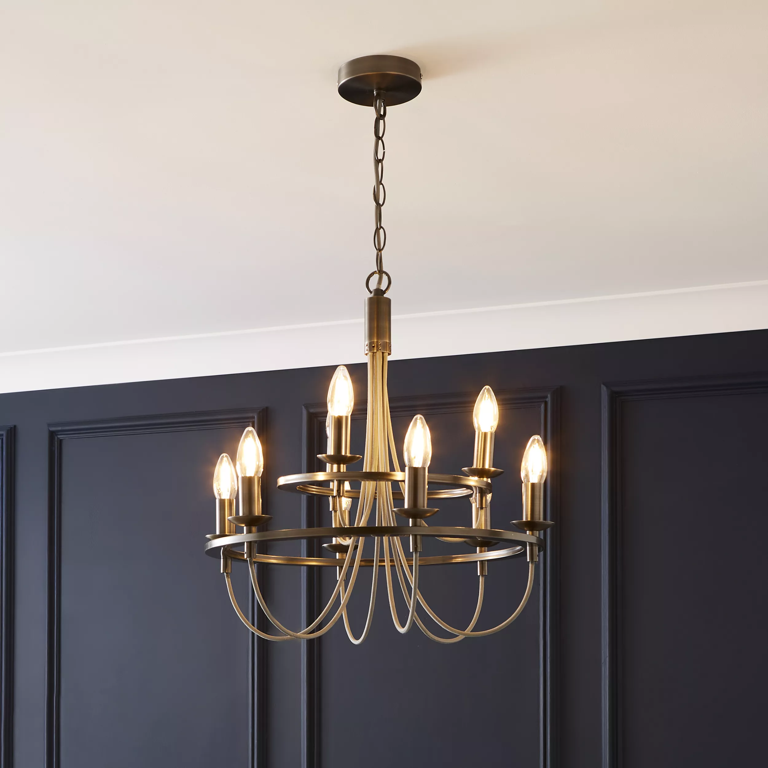 The Lighting Edit Massalia Matt Pewter Effect 9 Lamp Pendant Ceiling Light, (Dia)500mm 3 The Lighting Edit Massalia Matt Pewter Effect 9 Lamp Pendant Ceiling Light, (Dia)500mm