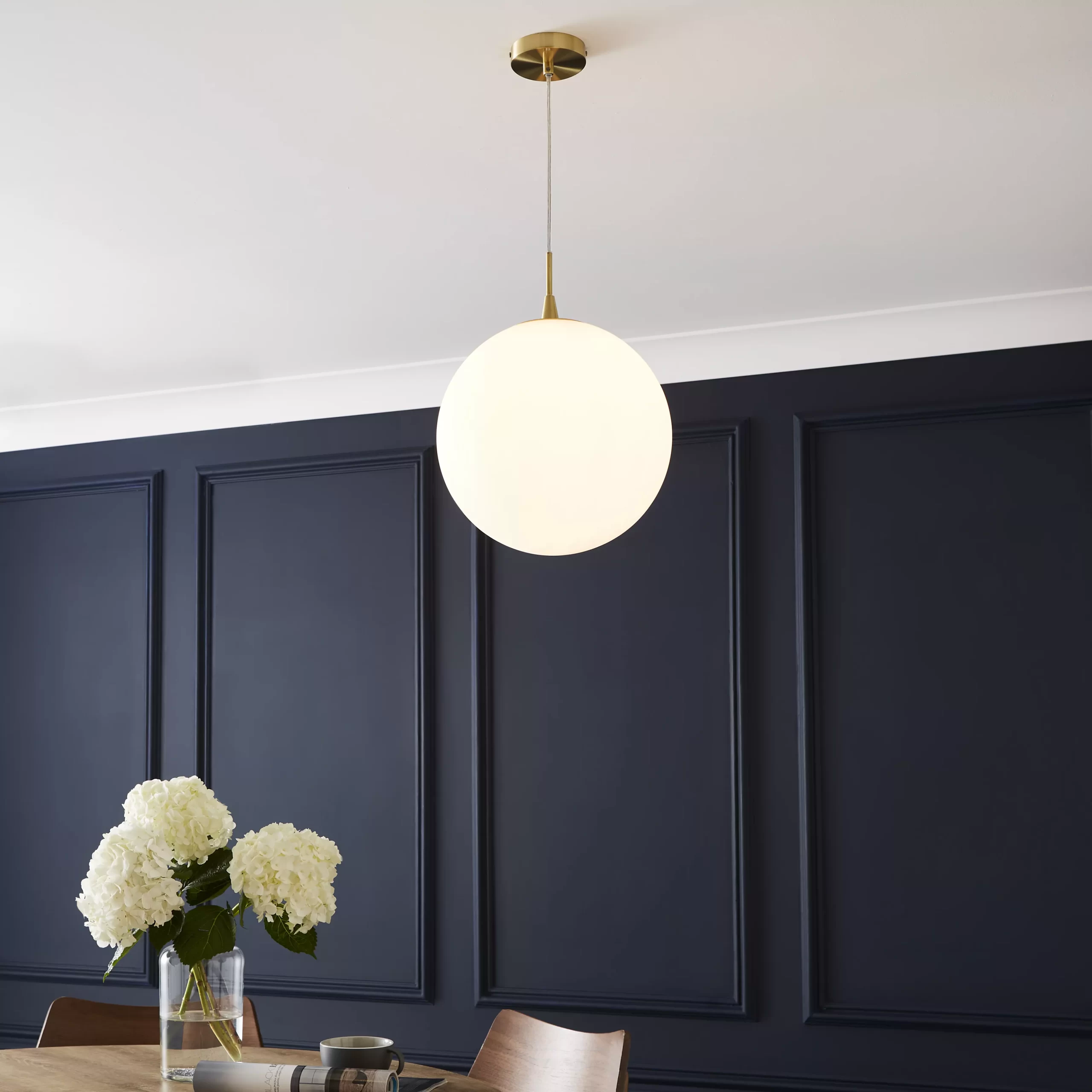 The Lighting Edit Opal Ball Gloss Brass Effect Pendant Ceiling Light, (Dia)300mm 3 The Lighting Edit Opal Ball Gloss Brass Effect Pendant Ceiling Light, (Dia)300mm