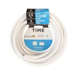 Time 3093Y White Cable 2.5mm² X 5m -Professional Electrical Lighting Store time 3093y white cable 2 5mm x 5m5018486479857 08c