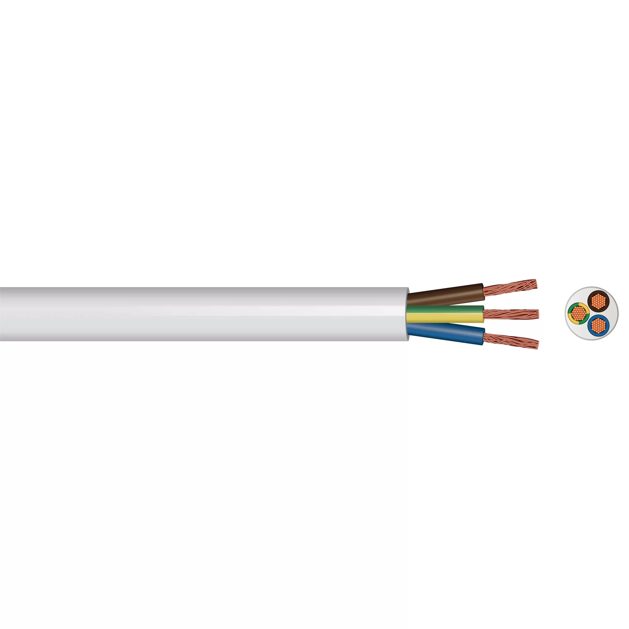 Time 3183B White 3-core Cable 0.75mm² X 100m 4 Time 3183B White 3-core Cable 0.75mm² X 100m - Image 2