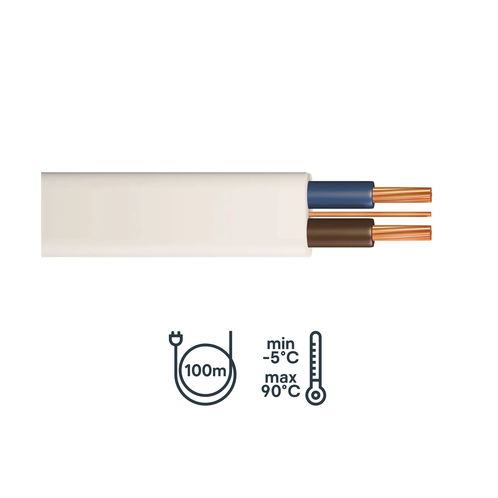 Time 6242B 1.5mm² White Twin & Earth Cable, 100m 4 Time 6242B 1.5mm² White Twin & Earth Cable, 100m - Image 2