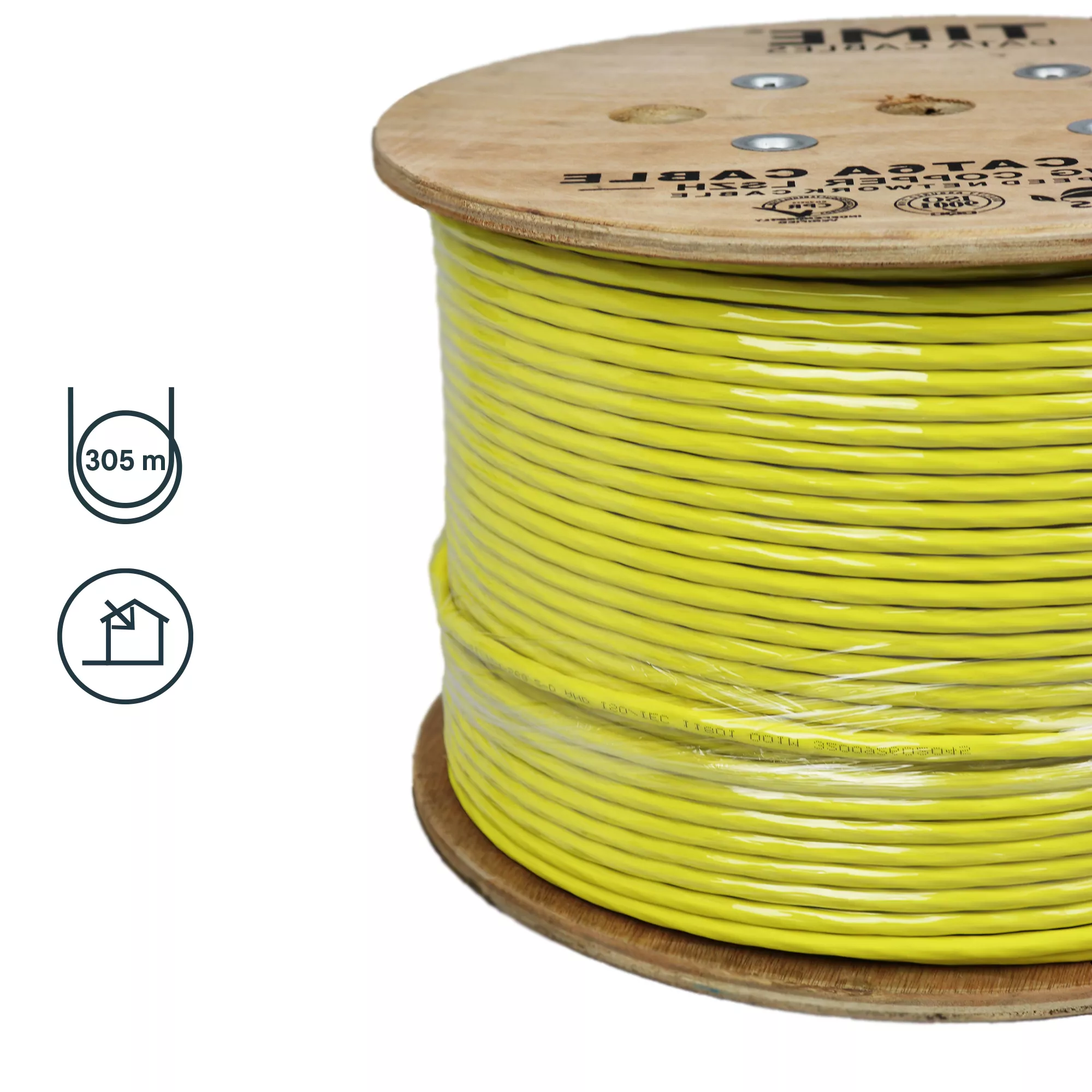 Time Cat 6a Yellow Ethernet Cable, 305m 3 Time Cat 6a Yellow Ethernet Cable, 305m