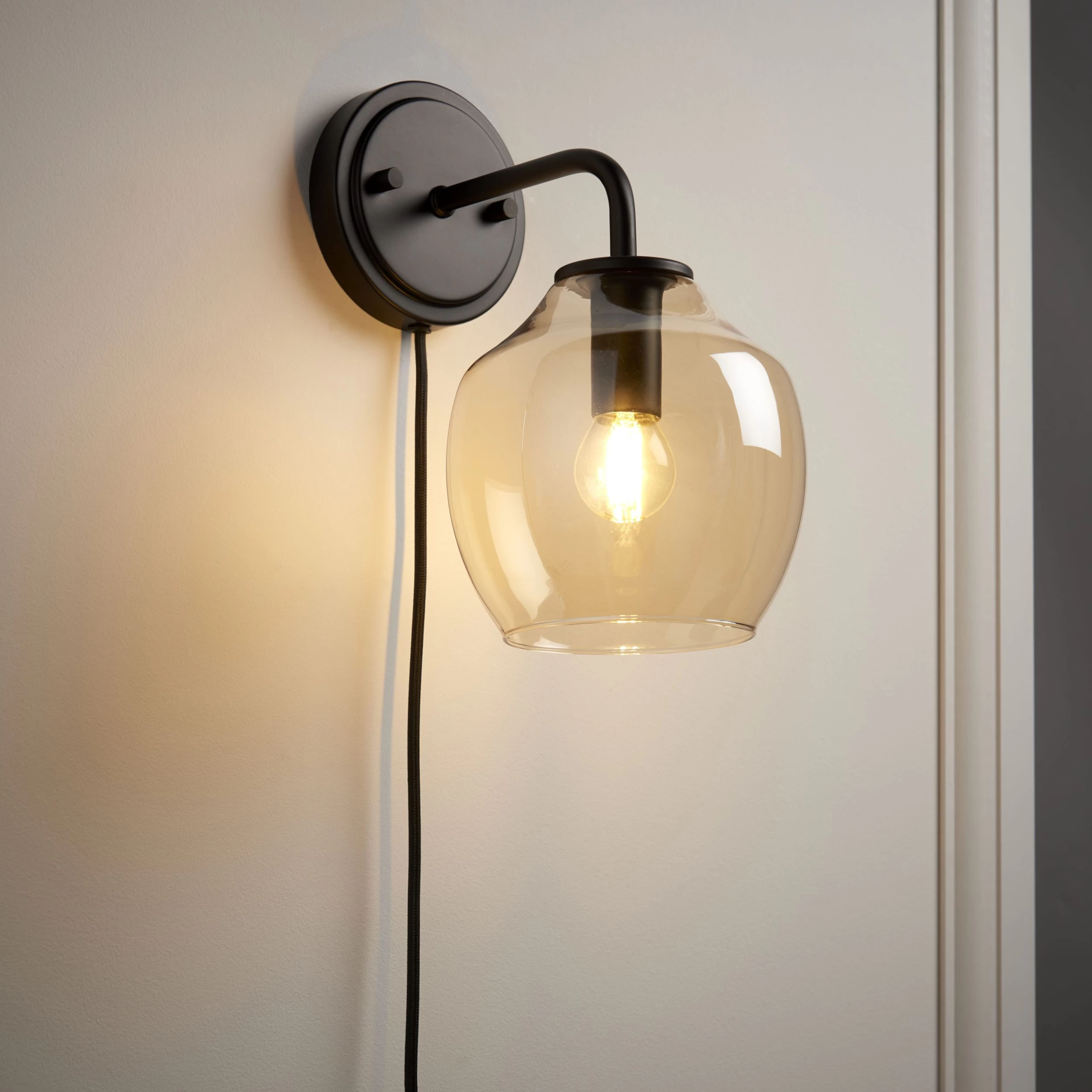 Vara Matt Black Plug-in Wall Light 3 Vara Matt Black Plug-in Wall Light
