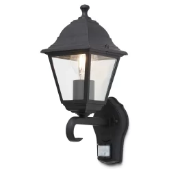 Varennes Fixed Matt Black PIR Motion Sensor Outdoor Lantern Wall Light 60W 10 Varennes Fixed Matt Black PIR Motion Sensor Outdoor Lantern Wall Light 60W -Professional Electrical Lighting Store varennes fixed matt black pir motion sensor outdoor lantern wall light 60w5059340247281 06c