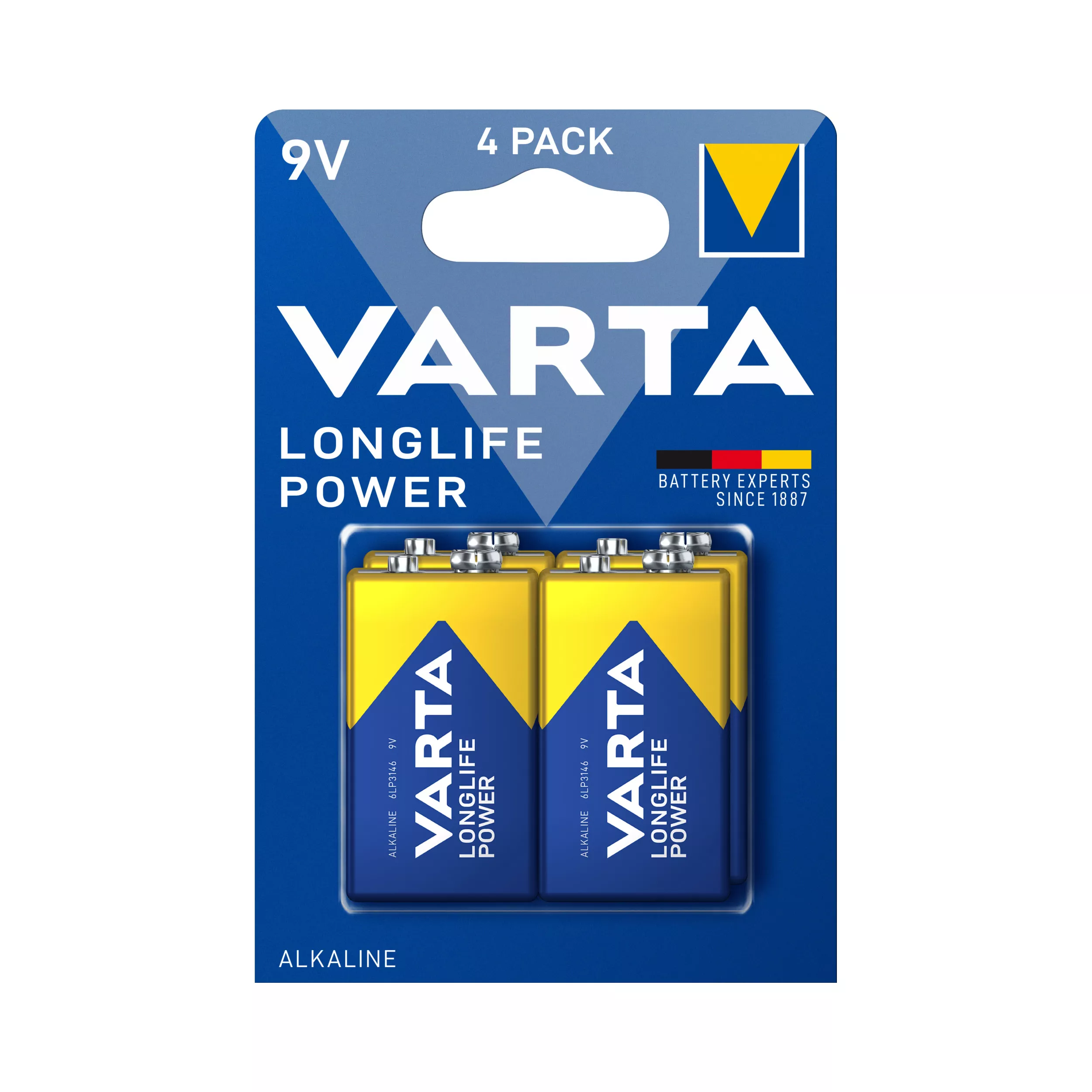 Varta Longlife Power 9V Battery, Pack Of 4 3 Varta Longlife Power 9V Battery, Pack Of 4