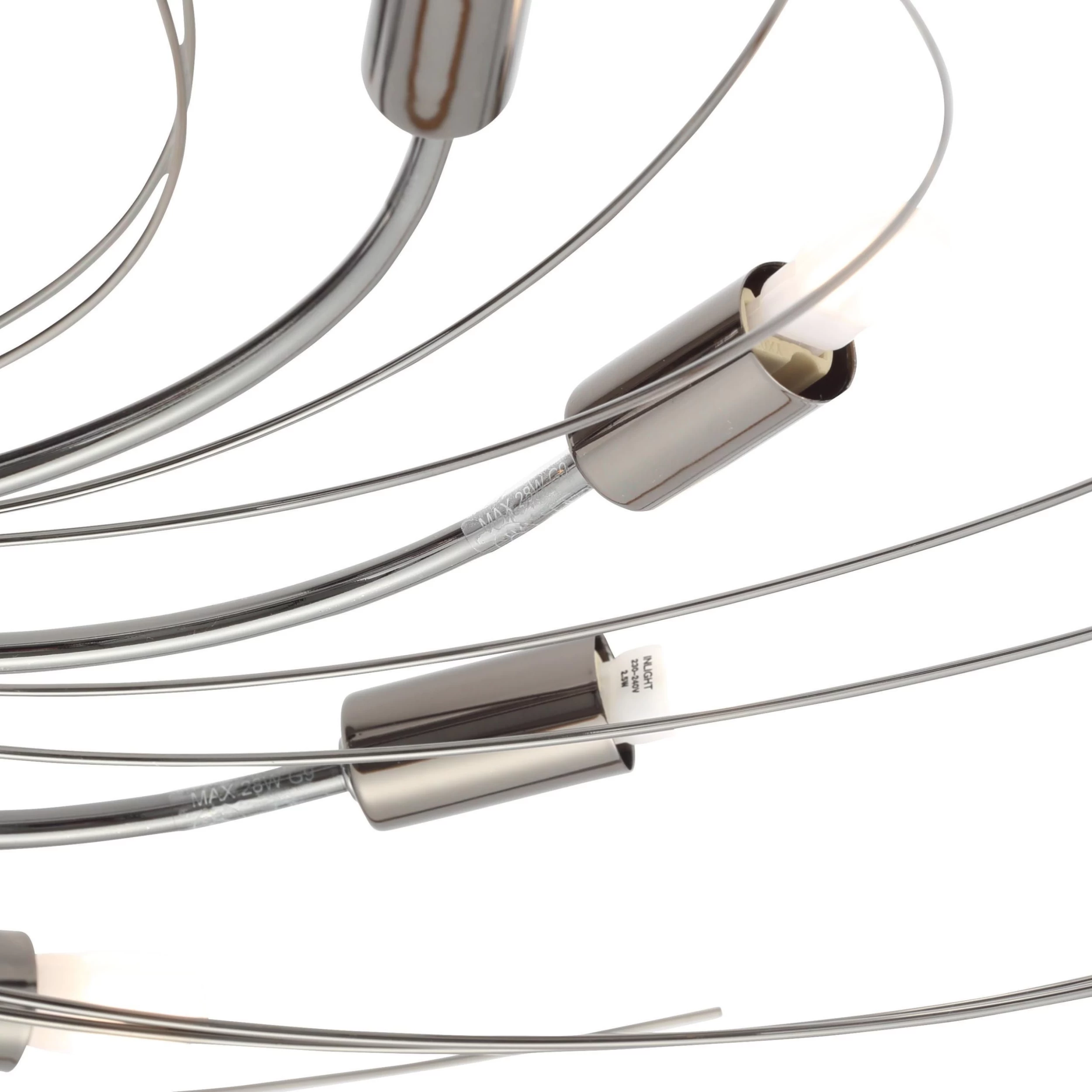 Yarrow Spiral Black Chrome Effect 10 Lamp Ceiling Light 5 Yarrow Spiral Black Chrome Effect 10 Lamp Ceiling Light - Image 3