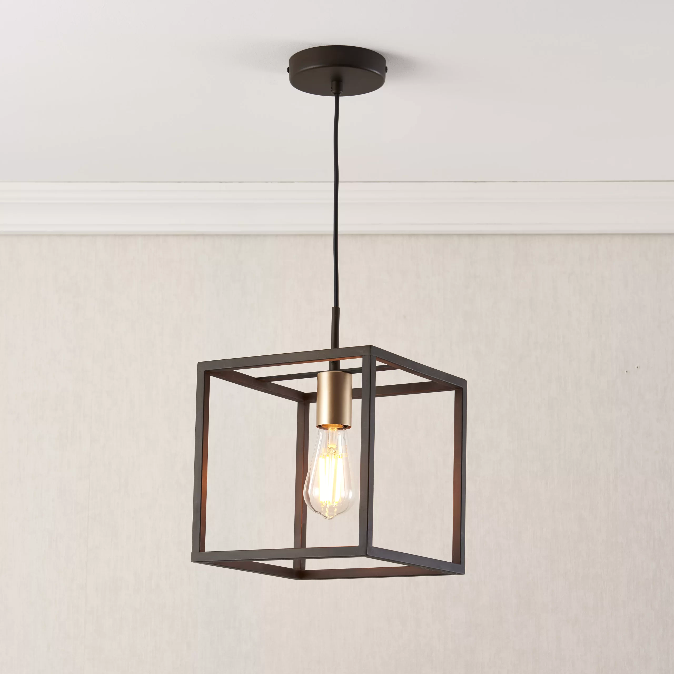 York Box Matt Bronze Effect Pendant Ceiling Light 3 York Box Matt Bronze Effect Pendant Ceiling Light