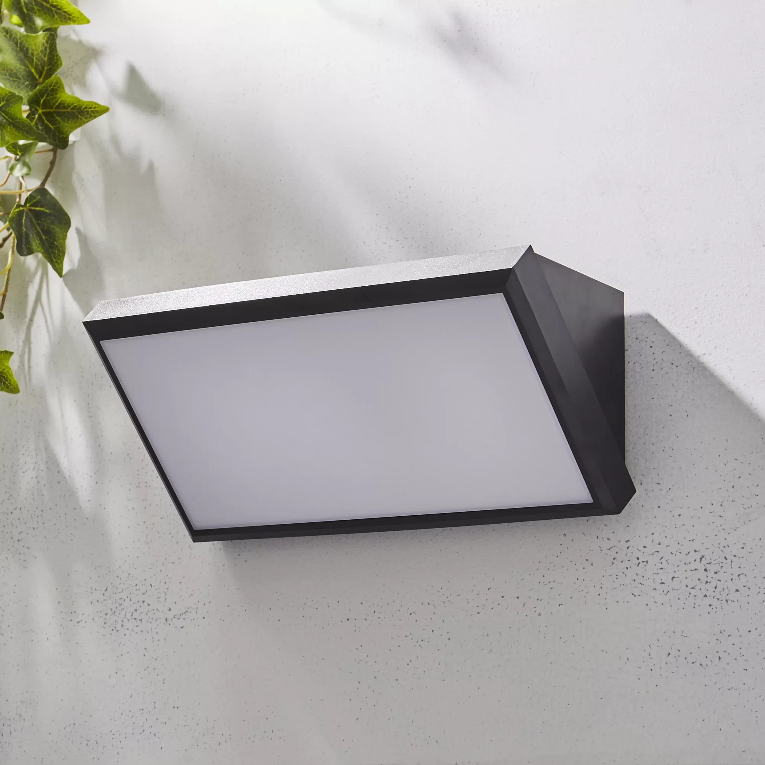 Zinc Howth Matt Black Mains-powered Integrated LED Outdoor Hi-Low Wall Light 1260lm (Dia)32cm 3 Zinc Howth Matt Black Mains-powered Integrated LED Outdoor Hi-Low Wall Light 1260lm (Dia)32cm