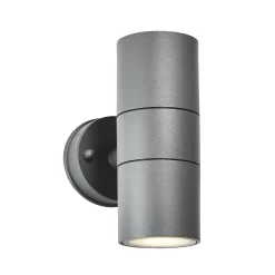 Zinc Odin Fixed Matt Anthracite Mains-powered LED Outdoor Up & Down Wall Light (Dia)6cm