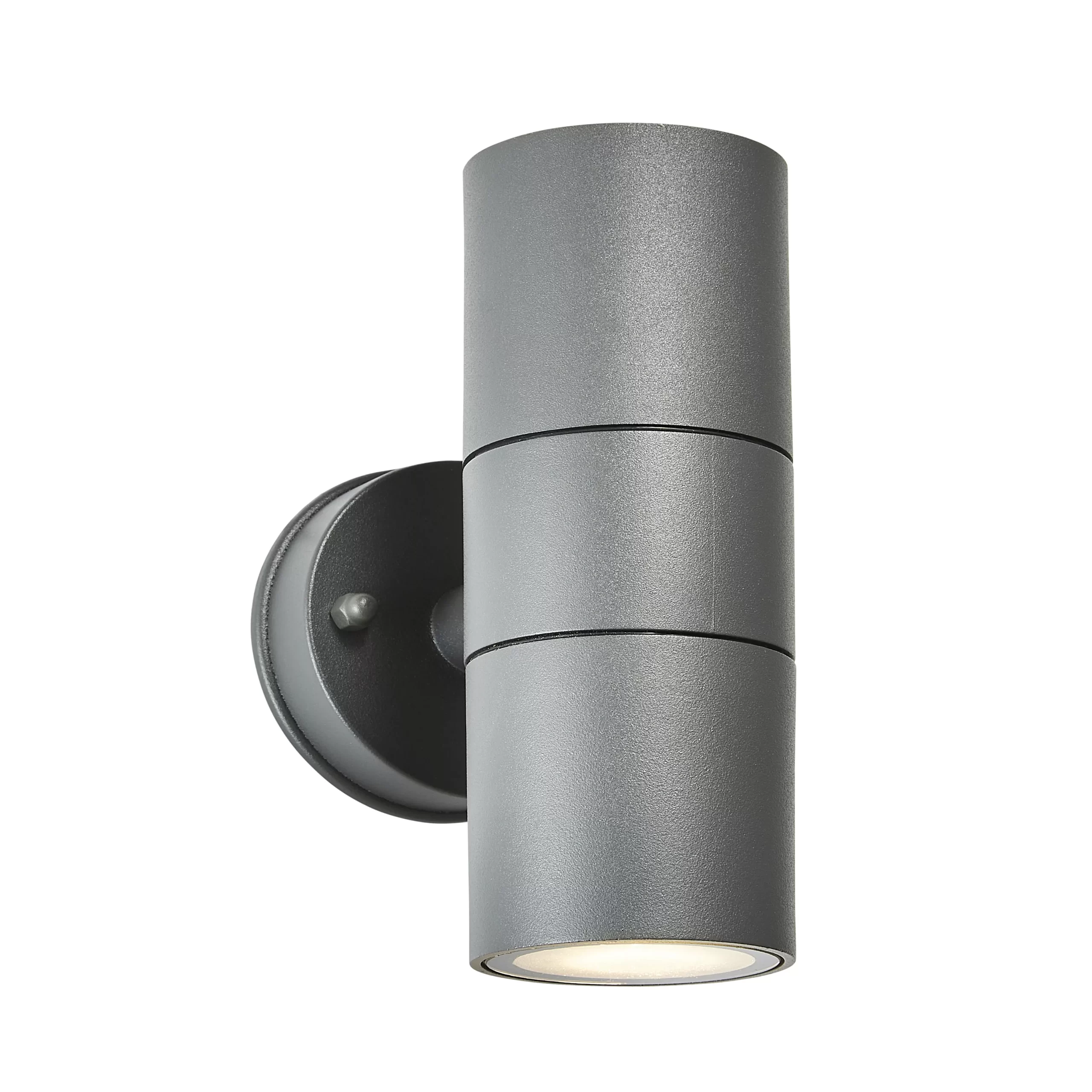 Zinc Odin Fixed Matt Anthracite Mains-powered LED Outdoor Up & Down Wall Light (Dia)6cm 3 Zinc Odin Fixed Matt Anthracite Mains-powered LED Outdoor Up & Down Wall Light (Dia)6cm