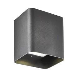 Zinc Pica Fixed Matt Black Mains-powered LED Outdoor Wall Light 620lm 37495 (Dia)11cm