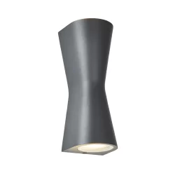 Zinc Vanir Fixed Matt Anthracite Charcoal Effect Mains-powered LED Outdoor Cone Wall Light (Dia)8cm