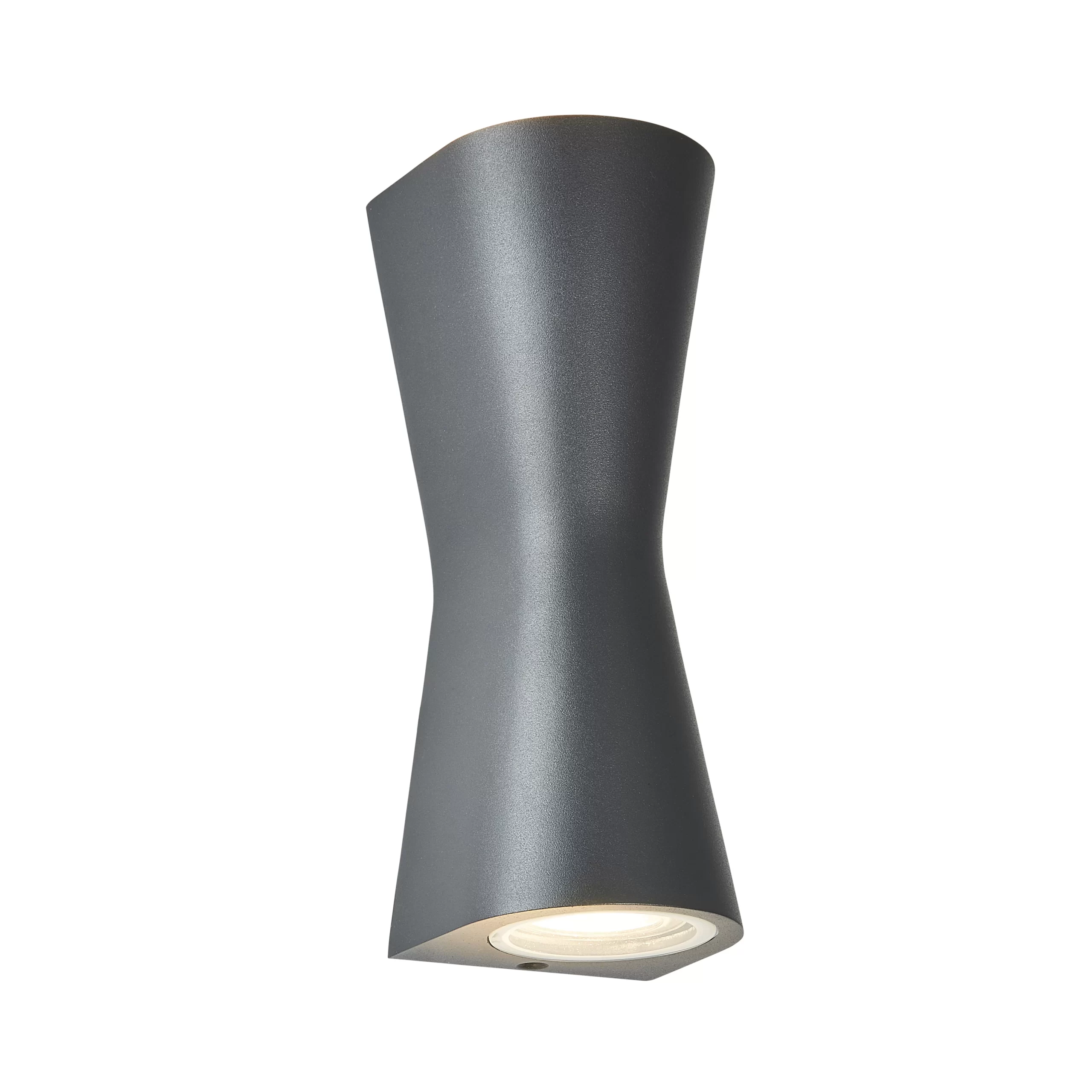 Zinc Vanir Fixed Matt Anthracite Charcoal Effect Mains-powered LED Outdoor Cone Wall Light (Dia)8cm 3 Zinc Vanir Fixed Matt Anthracite Charcoal Effect Mains-powered LED Outdoor Cone Wall Light (Dia)8cm